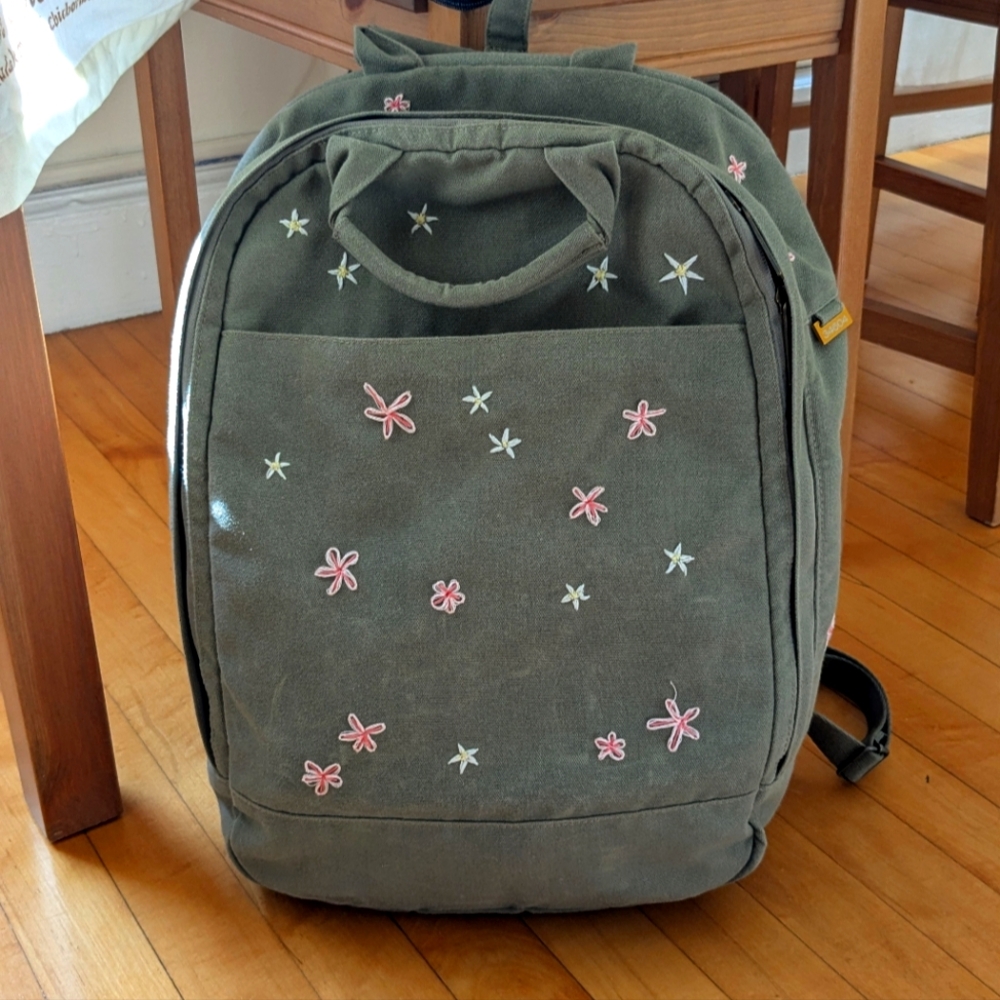floral embroidered day owl backpack